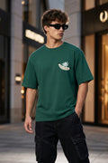 Eye Green Oversized Back Graphic Printed T-shirt