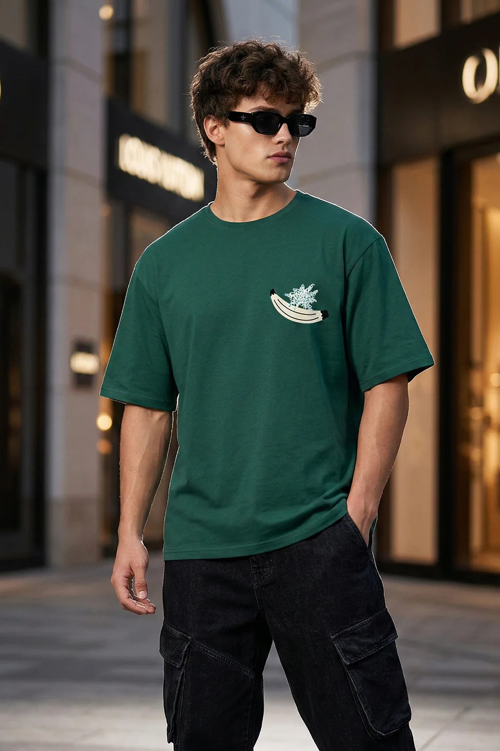 Eye Green Oversized Back Graphic Printed T-shirt