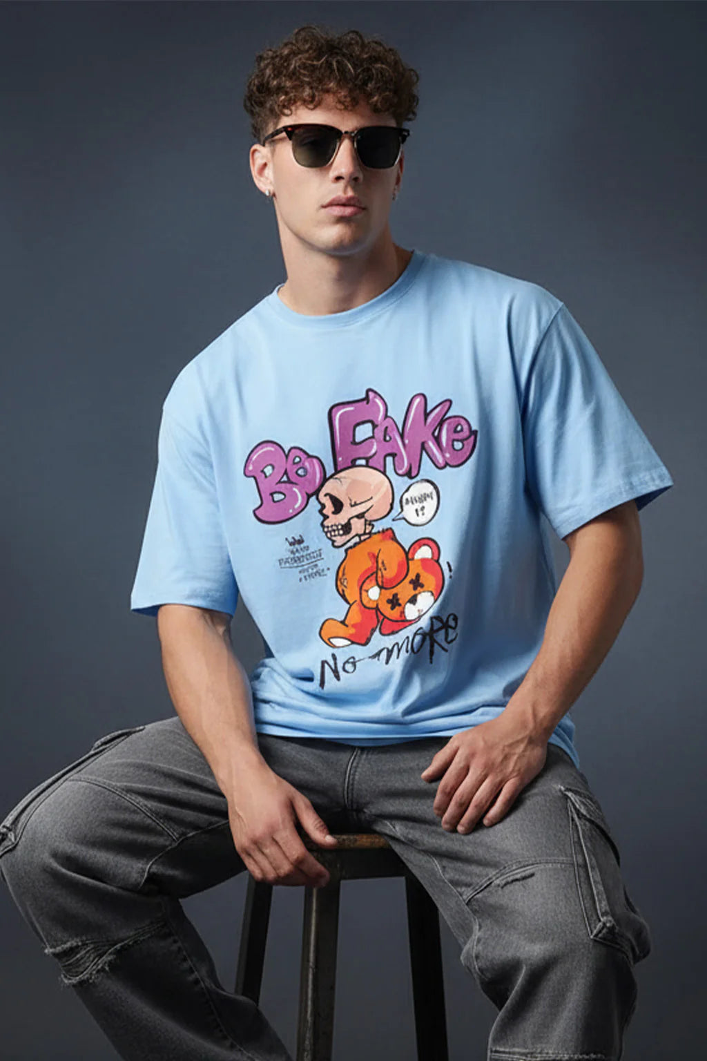 Be Fake Dutch Canal Oversized Graphic Printed T-shirt